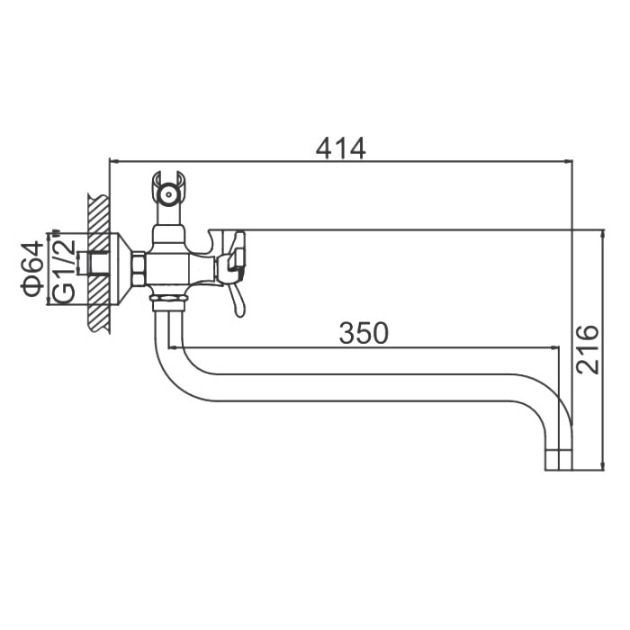 СМЕСИТЕЛЬ ДЛЯ ВАННЫ LEDEME L2712