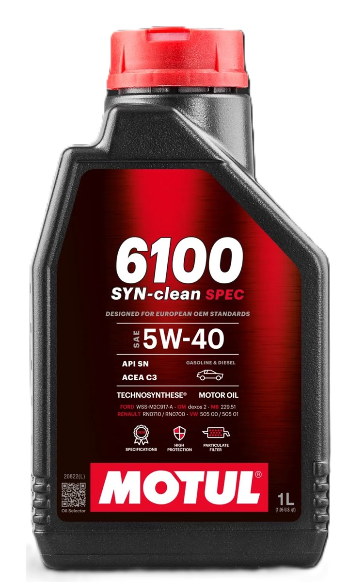 Моторное масло MOTUL 6100 SYN-clean SPEC 5W40 (1 л.)