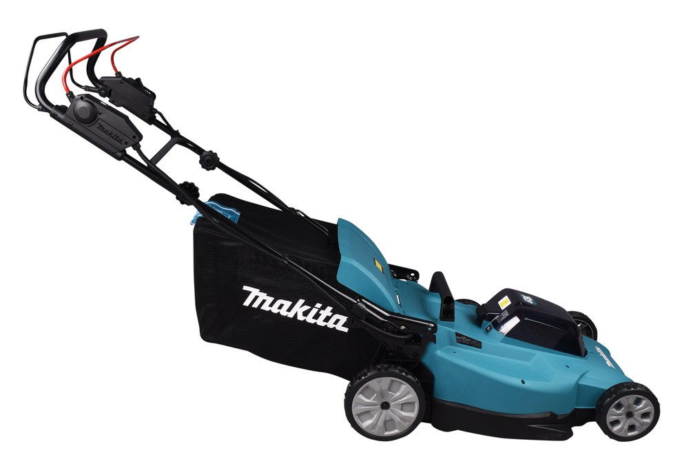 Газонокосилка аккумуляторная Makita DLM539CT2 LXT 2х18 В, 860 Вт, 53 см, 70 л, 2,5-5 км/ч,4в1,XPT, (2xBL1850B, DC18SH)