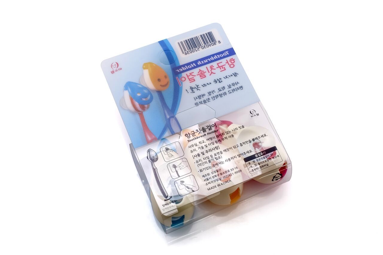 Держатель для зубной щетки "Улыбка капли" комплект 3 штуки