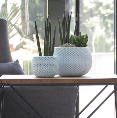 Кашпо для цветов Prosperplast Splofy Bowl 9л, голубой