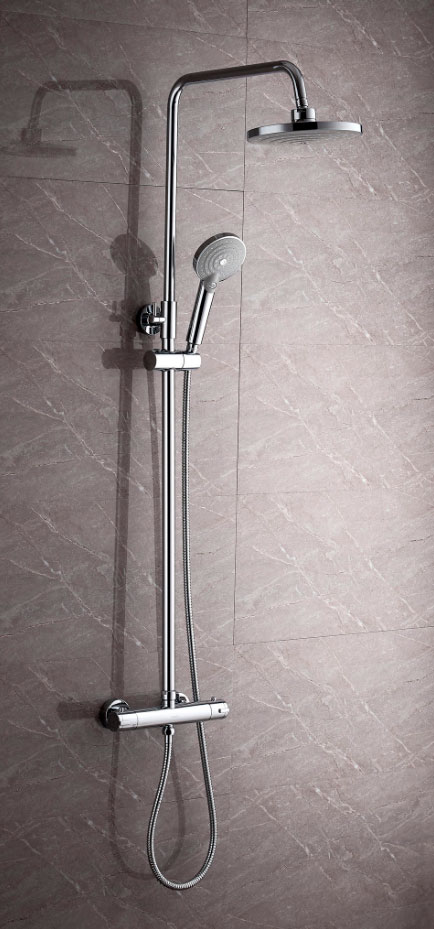 ДУШЕВАЯ СТОЙКА СО СМЕСИТЕЛЕМ LEDEME L2411, ТЕРМОСТАТ С ТРОПИЧЕСКИМ ДУШЕМ