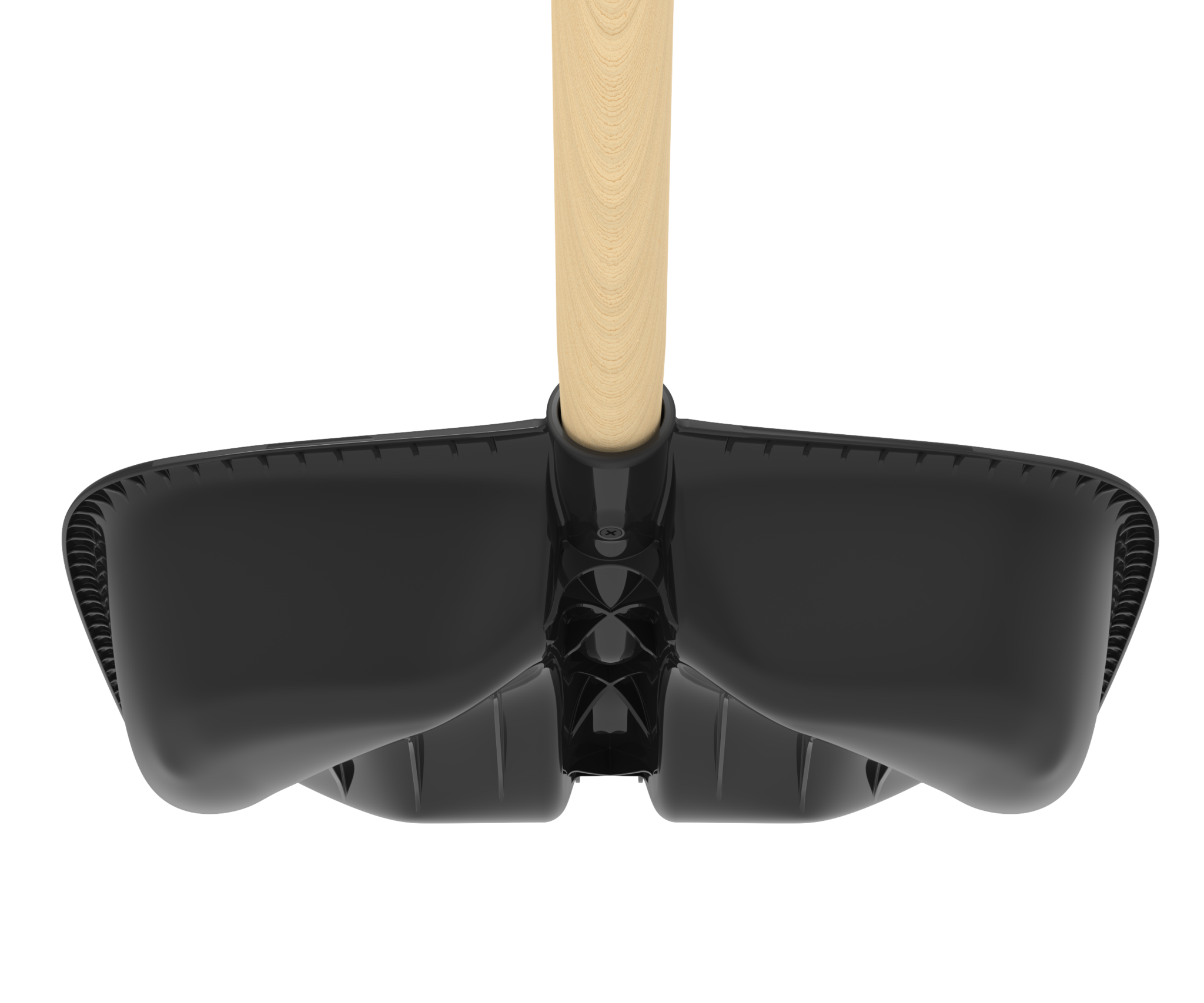 Лопата снеговая с металлической планкой и пластмассовой ручкой «Альфа» 460×420мм