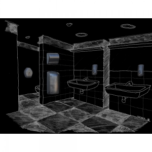 Диспенсер листовой туалетной бумаги MERIDA UNIQUE GLAMOUR BLACK LINE BUH419