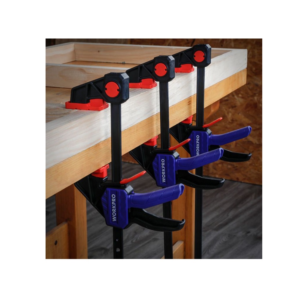 Струбцина быстрозажимная распорная 150 мм до 135 кг сверхпрочная WORKPRO