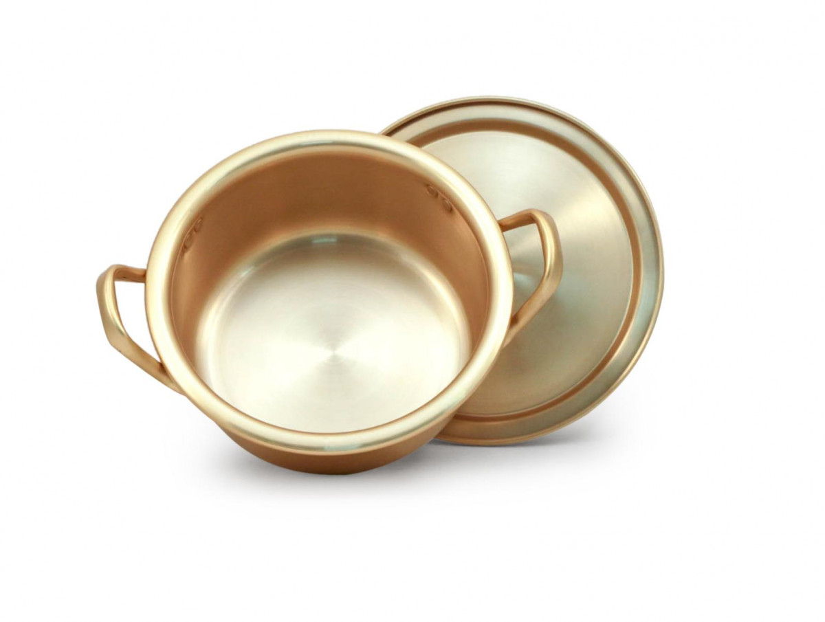 Кастрюля алюминиевая с крышкой Yangsu Yellow 18 см