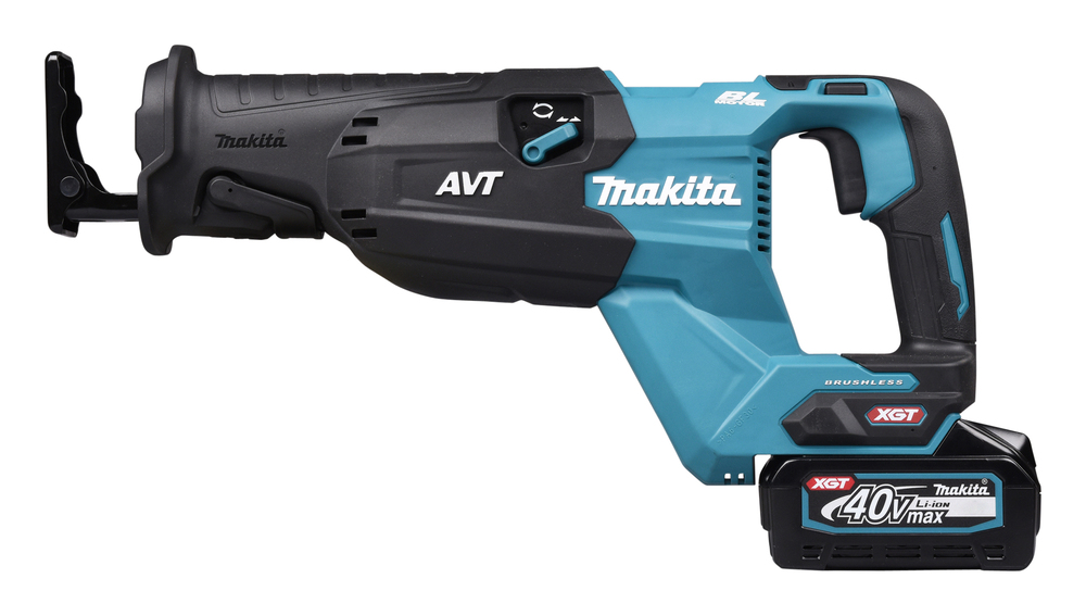 Пила сабельная аккумуляторная Makita JR002GZ XGT BL 40В, ход 32 мм, рез 255 мм, поддержка оборотов, эл. тормоз, XPT, AVT, без акб и ЗУ