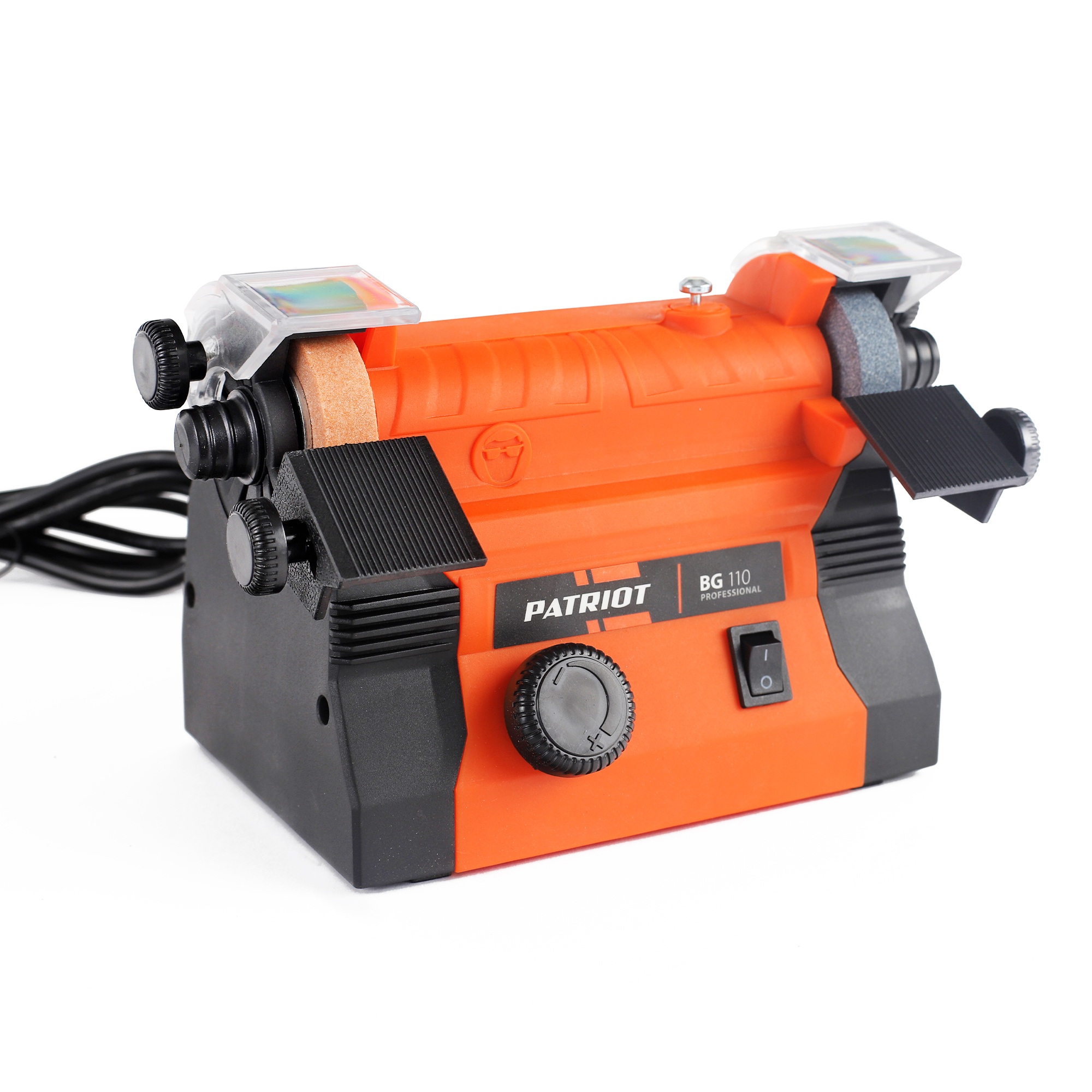 Станок точильный многофункциональный PATRIOT BG 110 с гравером на гибком валу и набором насадок, 100 Вт