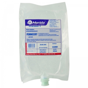 Мыло жидкое, дезинфицирующее для рук MERIDA HARMONY-S "РЕМИСЕПТ" (картридж 800 мл.) LLS401