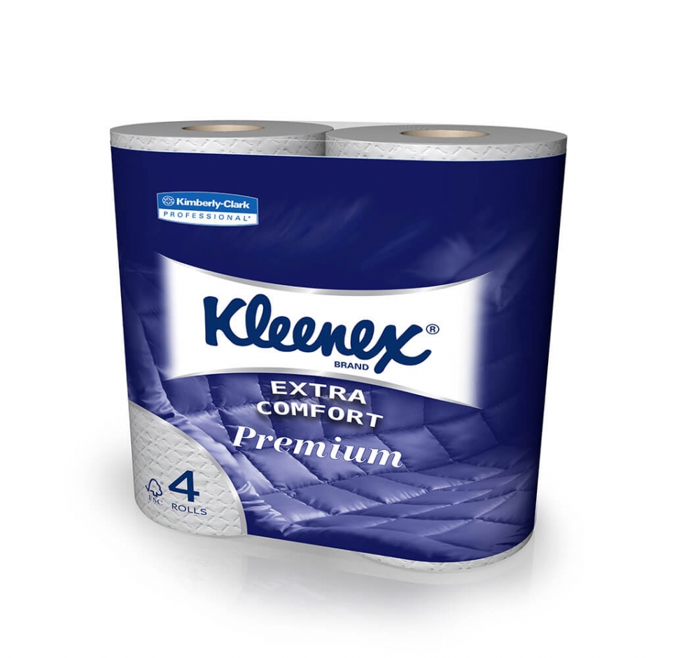 Туалетная бумага в стандартных рулонах Kimberly-Clark Kleenex Premium 8484, чётырёхслойная