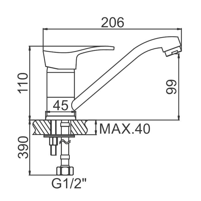 СМЕСИТЕЛЬ ДЛЯ КУХНИ LEDEME L4514-B