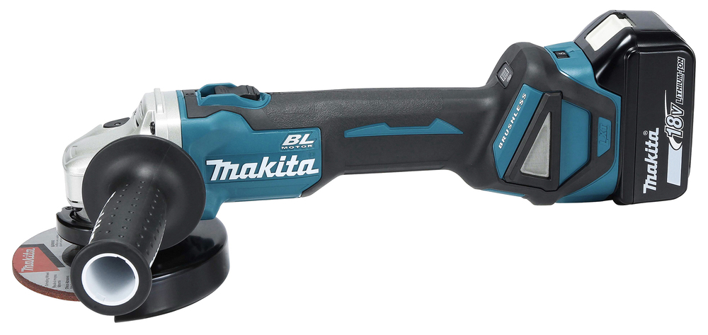 Угловая шлифмашина аккумуляторная Makita DGA511RT LXT 18В, 125 мм, 3000 - 8500 об/мин, 1х5.0 Ач Li-ion