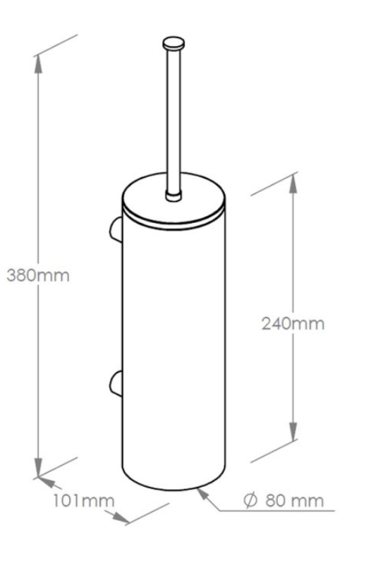 Ершик навесной металлический MERIDA STELLA STAINLESS SZ17S с крышкой, матовый