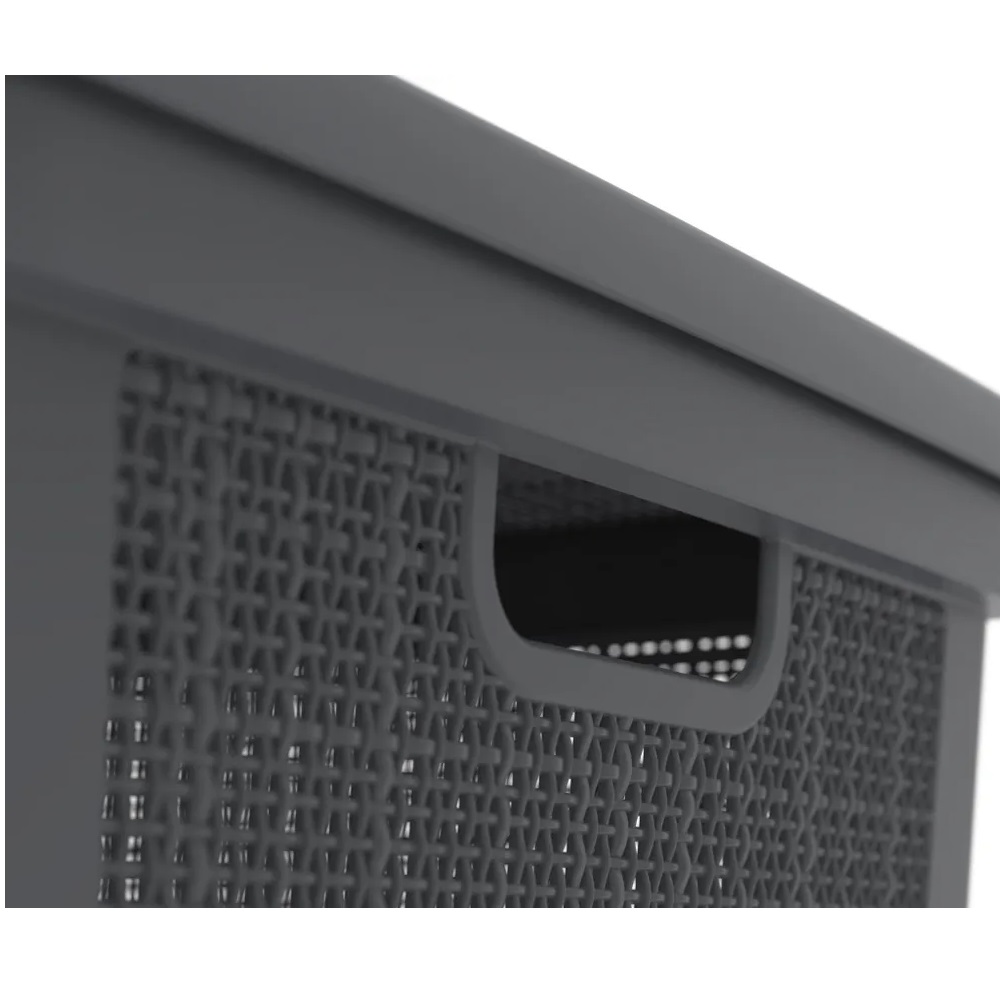 Плетёная корзина для хранения с крышкой «Лён» 65 л (568х400х391 мм) графит