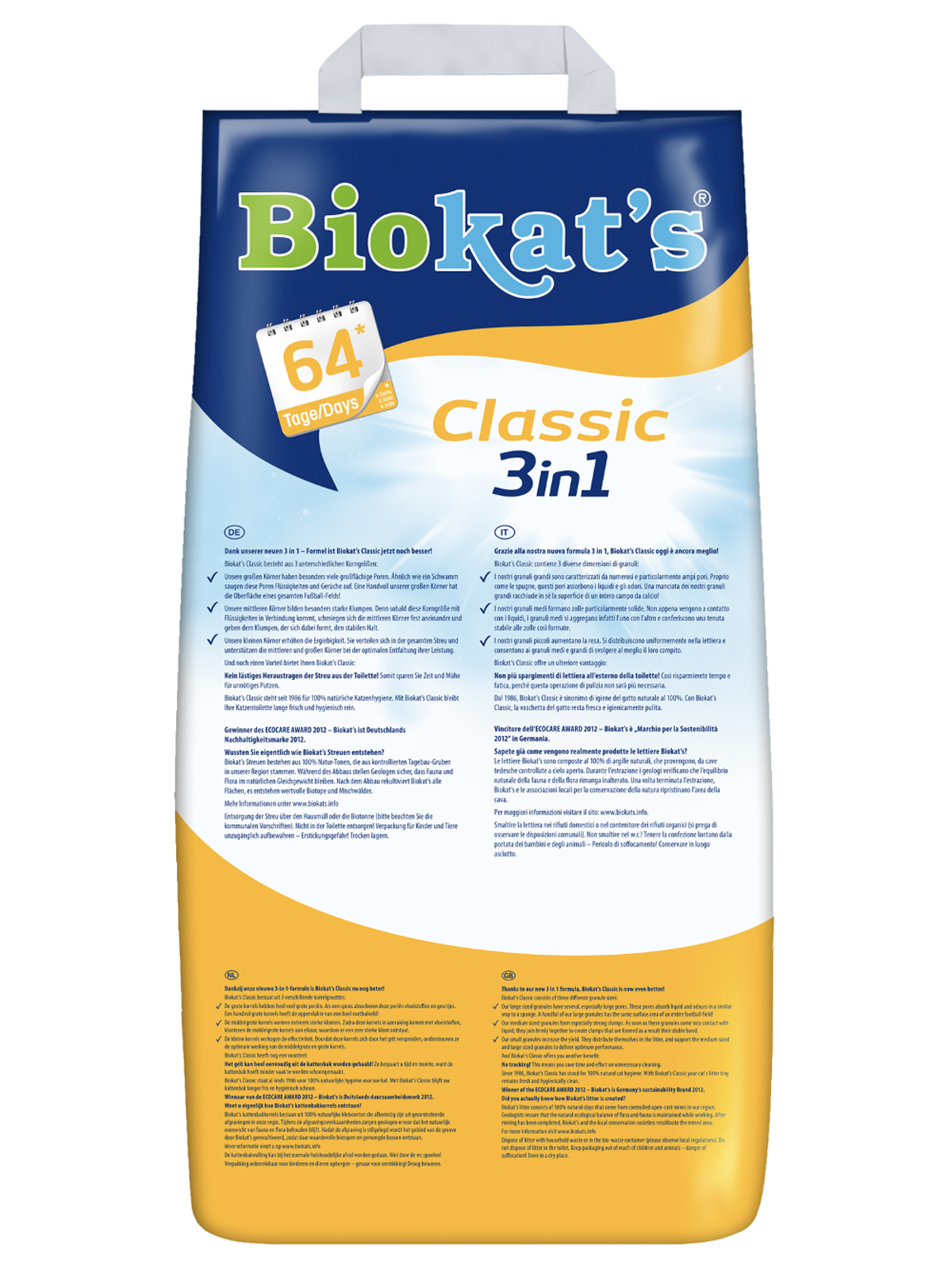 BIOKAT'S CLASSIC наполнитель комкующийся 20 л (20 кг)