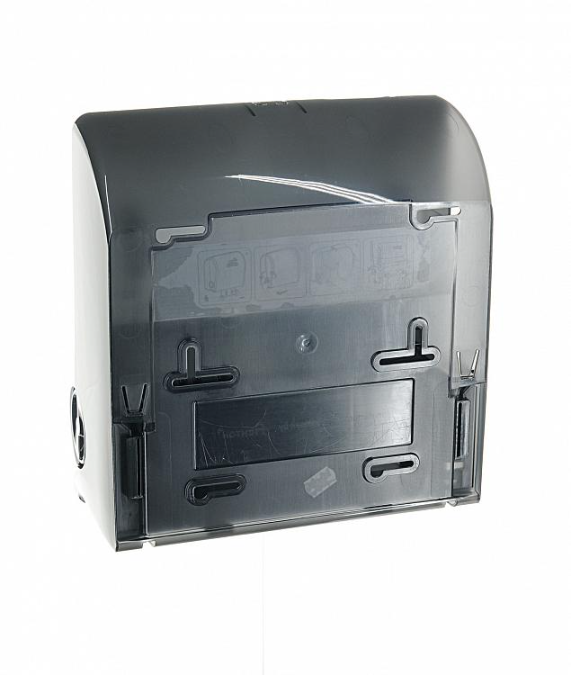 Автоматический диспенсер полотенец в рулонах "MERIDA SOLID CUT" MAXI черно-белый, глянец CJB305