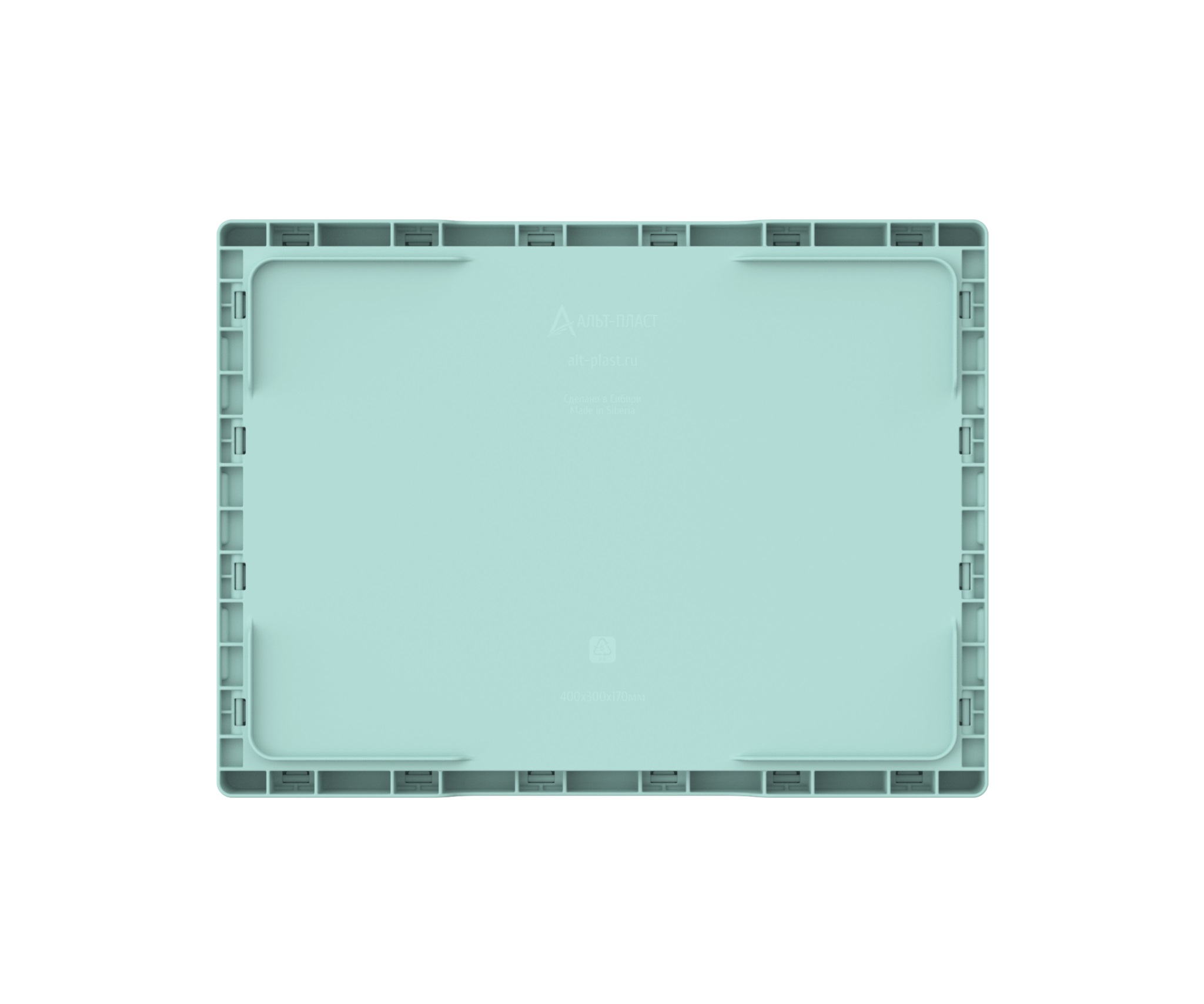 Ящик складной с кнопками-фиксаторами мята АП 483, комплект 14 штук