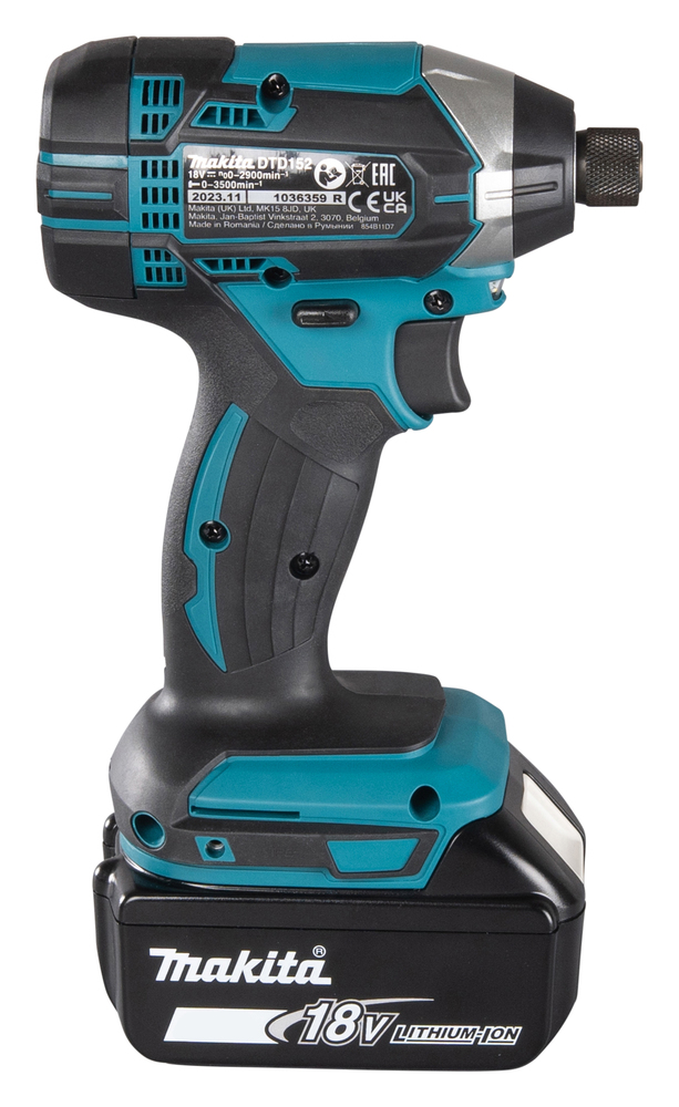 Шуруповерт ударный аккумуляторный Makita DTD152RME 18В, 2х4.0 Ач, 1/4\", 165 Нм, 2900 об/мин