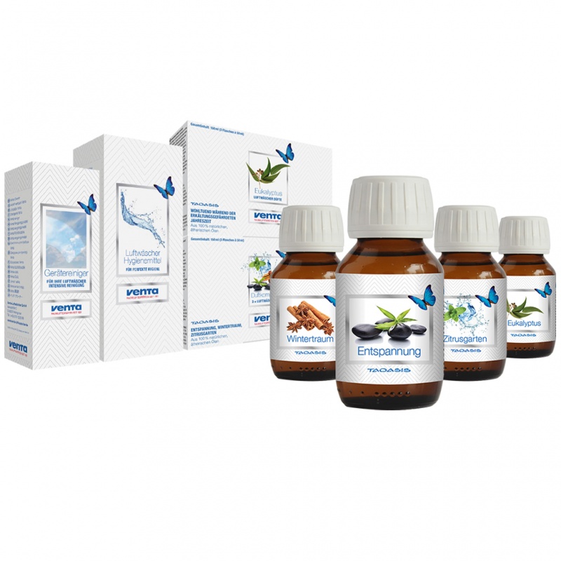Комплект №4 - Очиститель, Гигиеническая добавка и 2 набора ароматических добавок для моек воздуха Venta