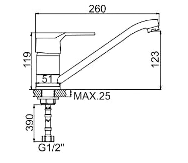 СМЕСИТЕЛЬ LEDEME L4963 ДЛЯ КУХНИ