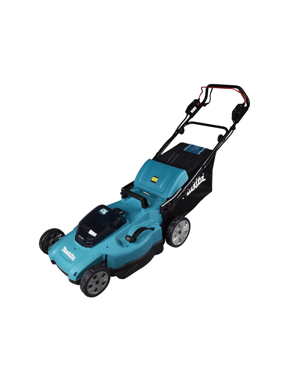 Газонокосилка аккумуляторная Makita DLM539CT2 LXT 2х18 В, 860 Вт, 53 см, 70 л, 2,5-5 км/ч,4в1,XPT, (2xBL1850B, DC18SH)