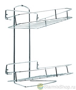 Полка двойная хромированная угловая SA015