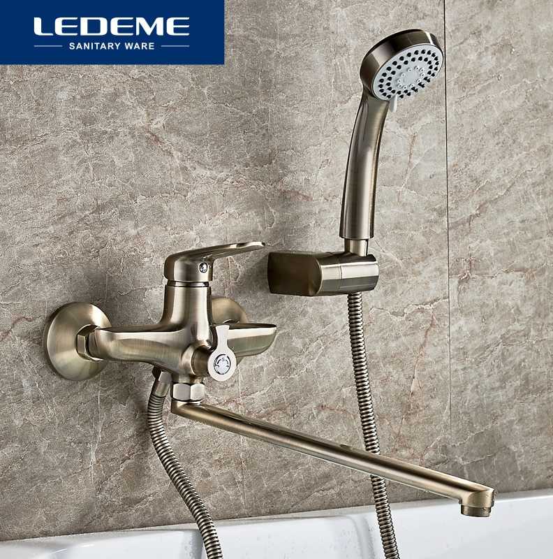 СМЕСИТЕЛЬ ДЛЯ ВАННЫ И ДУША LEDEME L2248C, БРОНЗА