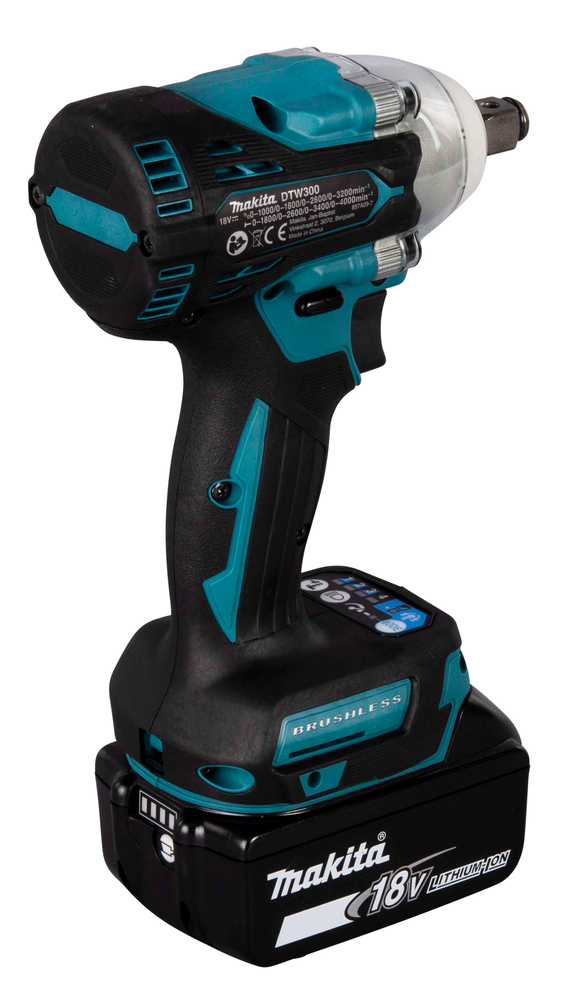 Гайковерт ударный аккумуляторный Makita DTW300RTJ LXT 18В, 2х5.0 Ач, 1/2\", 330 Нм, 0 – 3200 об/мин