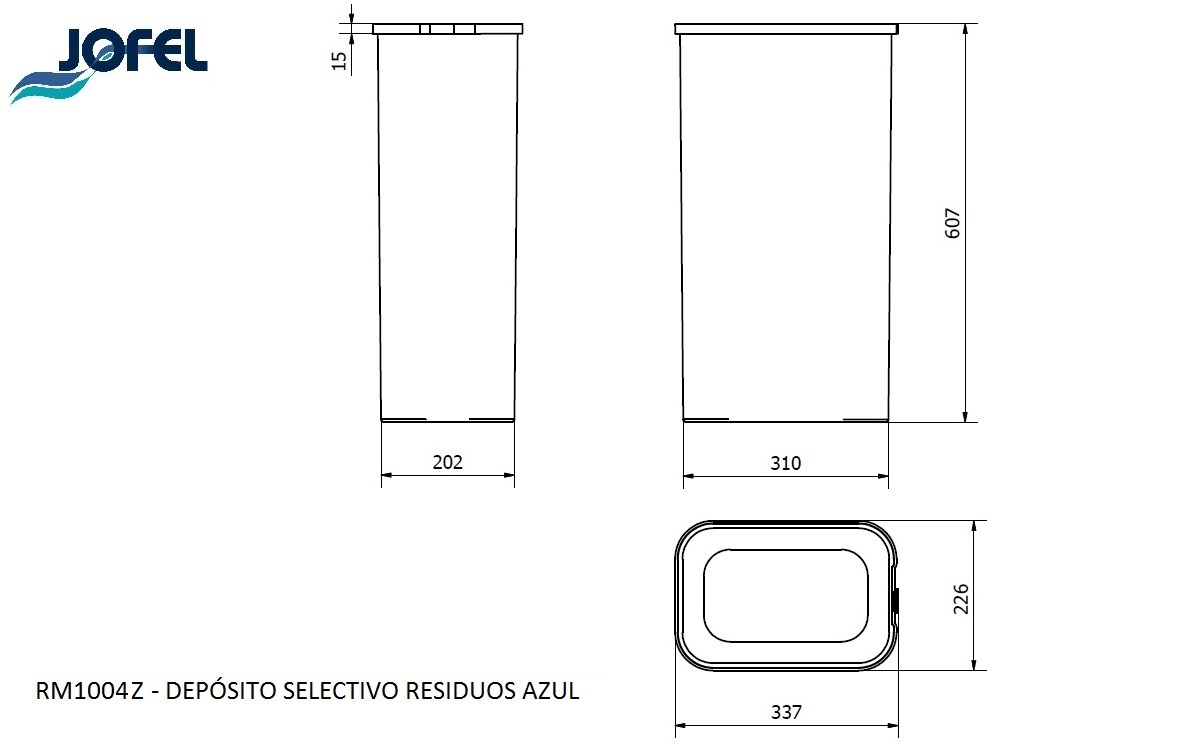 Ведро для раздельного сбора отходов Jofel RM1004Z 40л