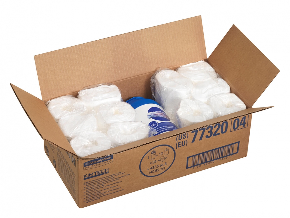 Протирочная салфетка Kimberly-Clark Wettask® DS в малых рулонах + герметичное ведро-диспенсер 7752
