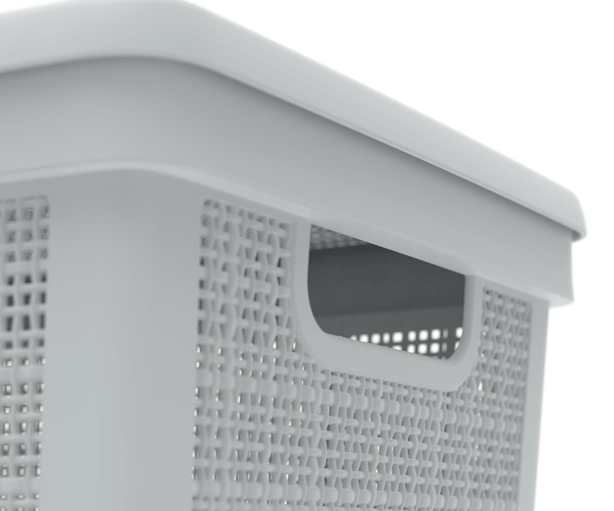 Плетёная корзина для хранения с крышкой «Лён» 22 л (400х284х264 мм) серый