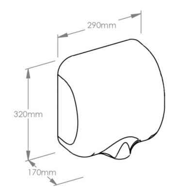 Высокоскоростная сушилка для рук MERIDA TURBO JET полированная нержавеющая сталь EIP102