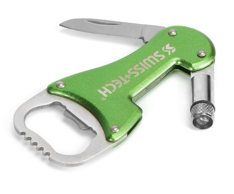 Мультитул складной  3 в 1 открывалка/нож/фонарик SWISS+TECH