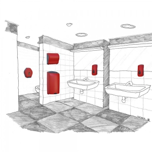 Диспенсер для туалетной бумаги в рулоне MERIDA UNIQUE RED LINE BUR201