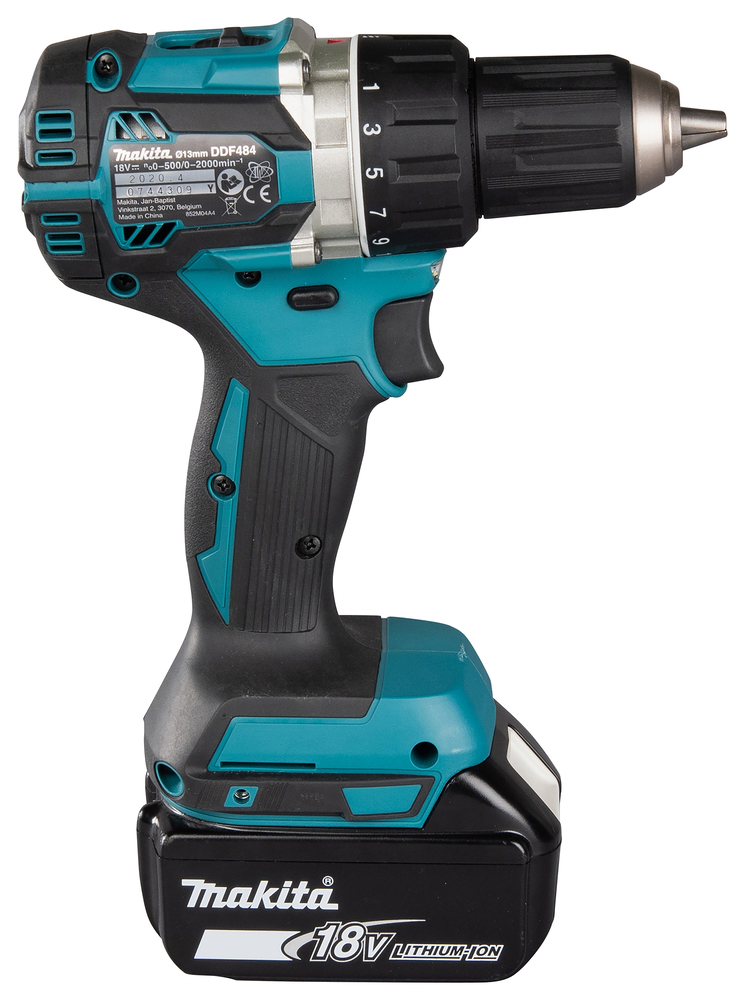 Дрель-шуруповерт аккумуляторная Makita DDF484RME LXT 18В, 2х4.0 Ач Li-ion, 54 Нм, 2000 об/мин