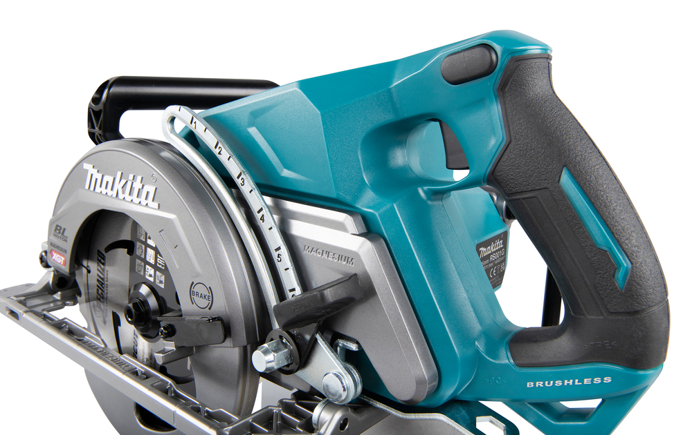 Пила дисковая аккумуляторная с задней рукояткой Makita RS001GZ XGT 40В, 185 мм, 6400 об/мин, без акб и ЗУ