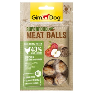 GimDog дополнительный корм (лакомство) из курицы с яблоком и киноа для собак - мясные шарики суперфуд 70 г