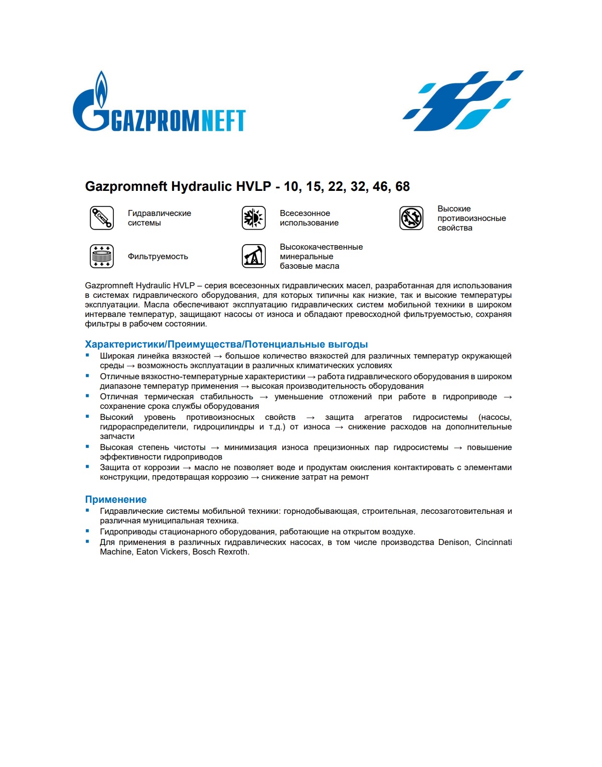 Гидравлическое масло Gazpromneft Hydraulic HVLP-46 20л