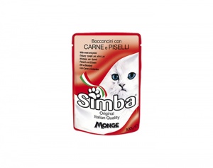 Simba Cat Pouch паучи для кошек мясо с горохом 100г