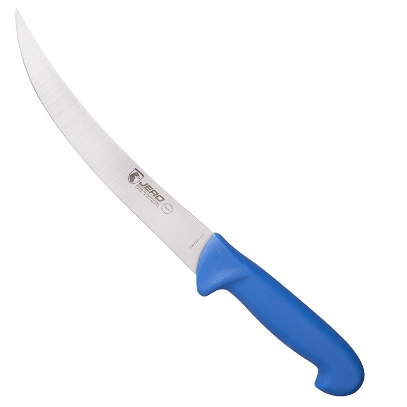 Нож разделочный изогнутый JERO P3 21 см синяя рукоять