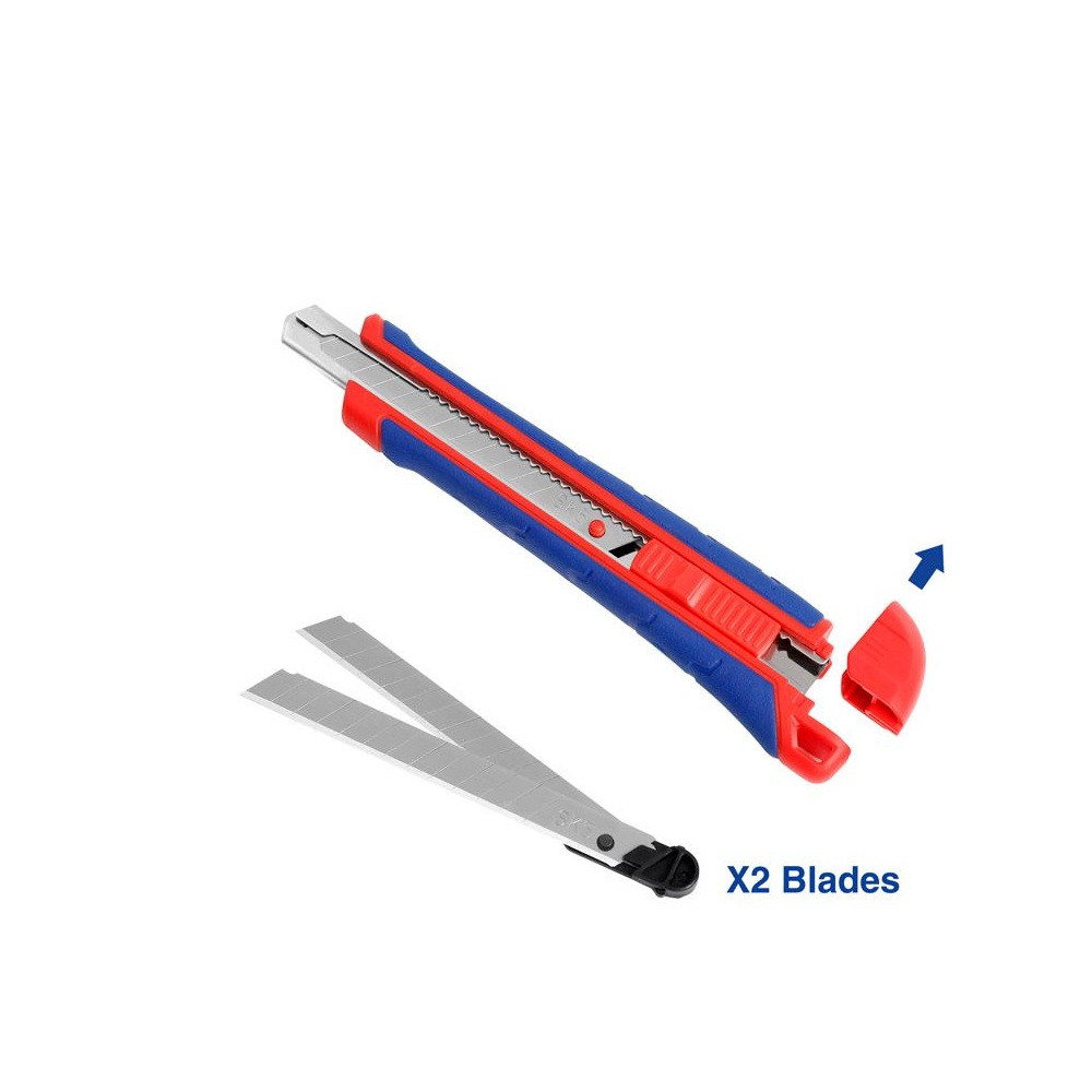 Нож  с автофиксацией  9 мм +3 лезвия  WORKPRO