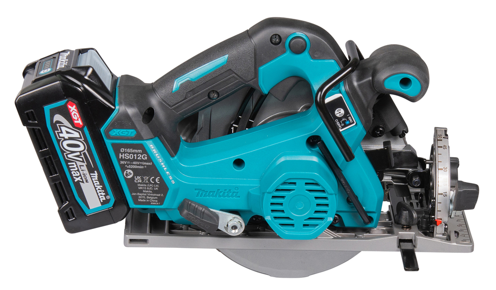 Пила дисковая аккумуляторная Makita HS012GZ XGT BL 40В, диск 165 мм, посадочное отверстие 20 мм, макс рез 41/57 мм, без акб и ЗУ