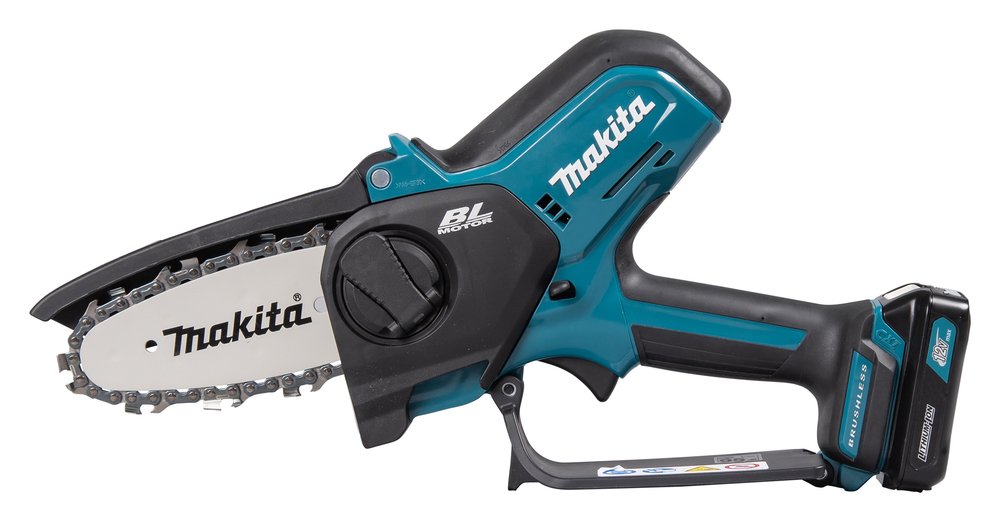 Пила цепная аккумуляторная Makita UC100DWA CXT BL 12В, 210 Вт, 4"/10 см, 0,325", 1,1 мм, 8 м/с, XPT, (BL1021B,DC10WD)