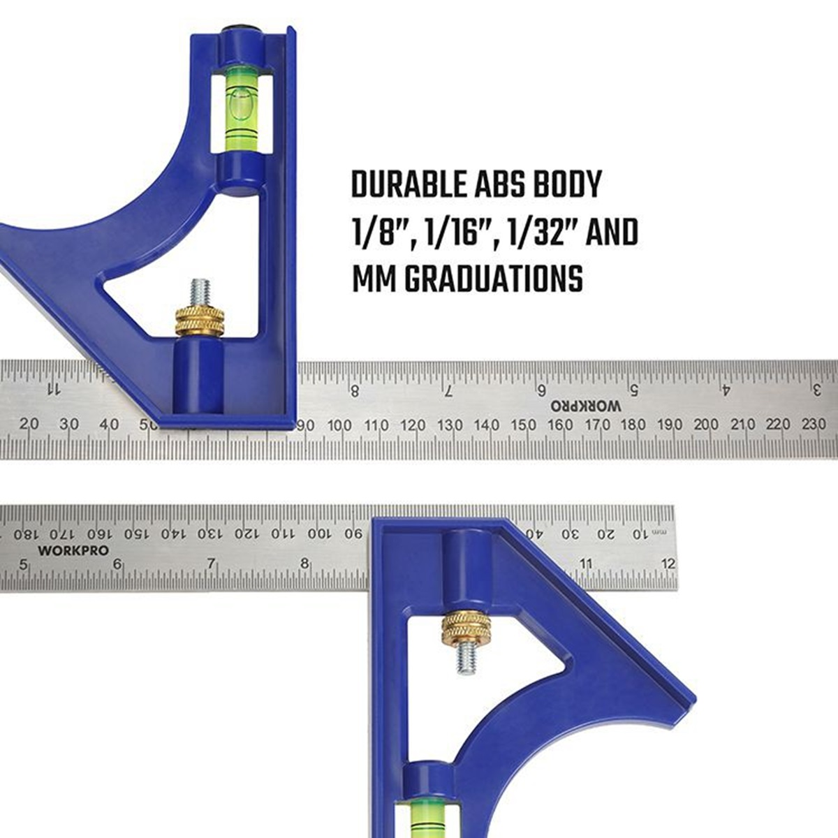 Угольник пластиковый 300 мм, комбинированный WORKPRO
