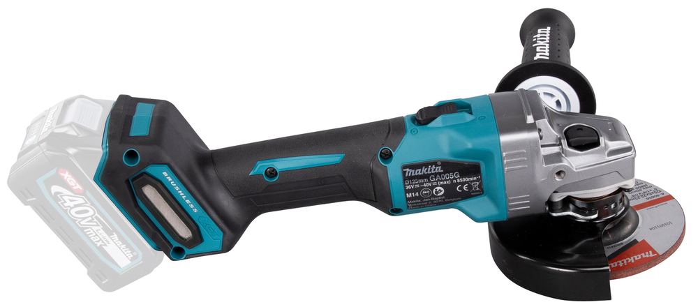 Угловая шлифмашина аккумуляторная Makita GA005GZ XGT BL 40В, 125 мм, 8500 об/мин, без акб и ЗУ