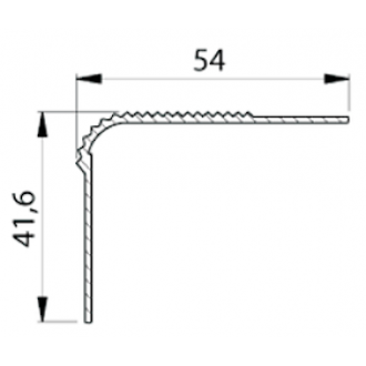 Алюминиевый угловой порог 54х42