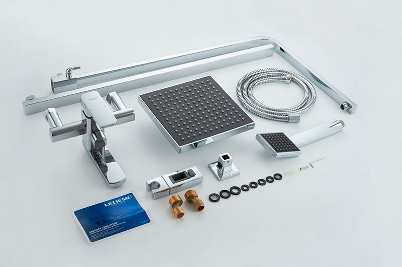 ДУШЕВАЯ СТОЙКА СО СМЕСИТЕЛЕМ LEDEME L2433, С ТРОПИЧЕСКИМ ДУШЕМ