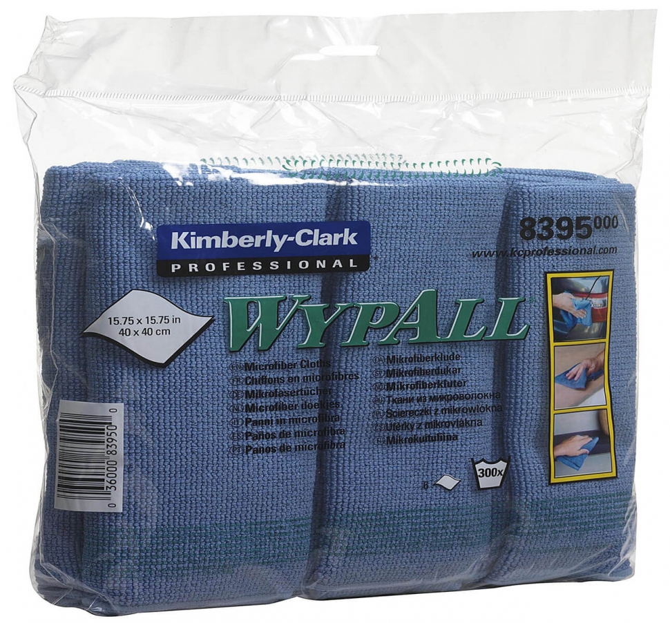 Микрофибра в пачках Kimberly-Clark WypAll Microfibre Cloth 8395, синий