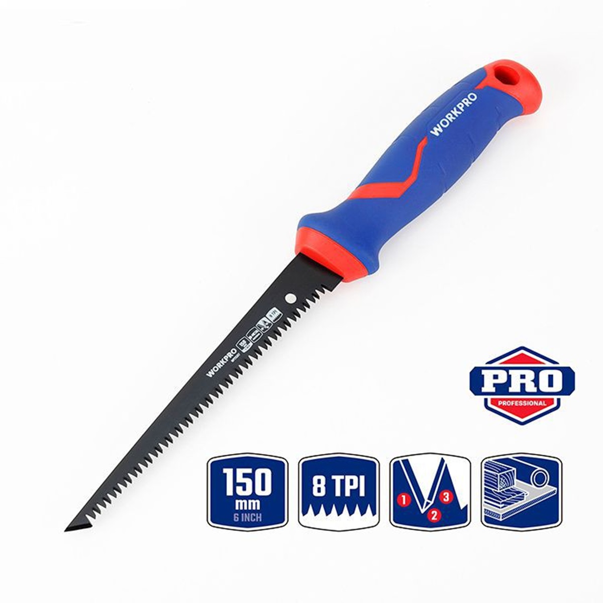 Ножовка по  дереву 150 мм узкая с тефлоновым покрытием WORKPRO