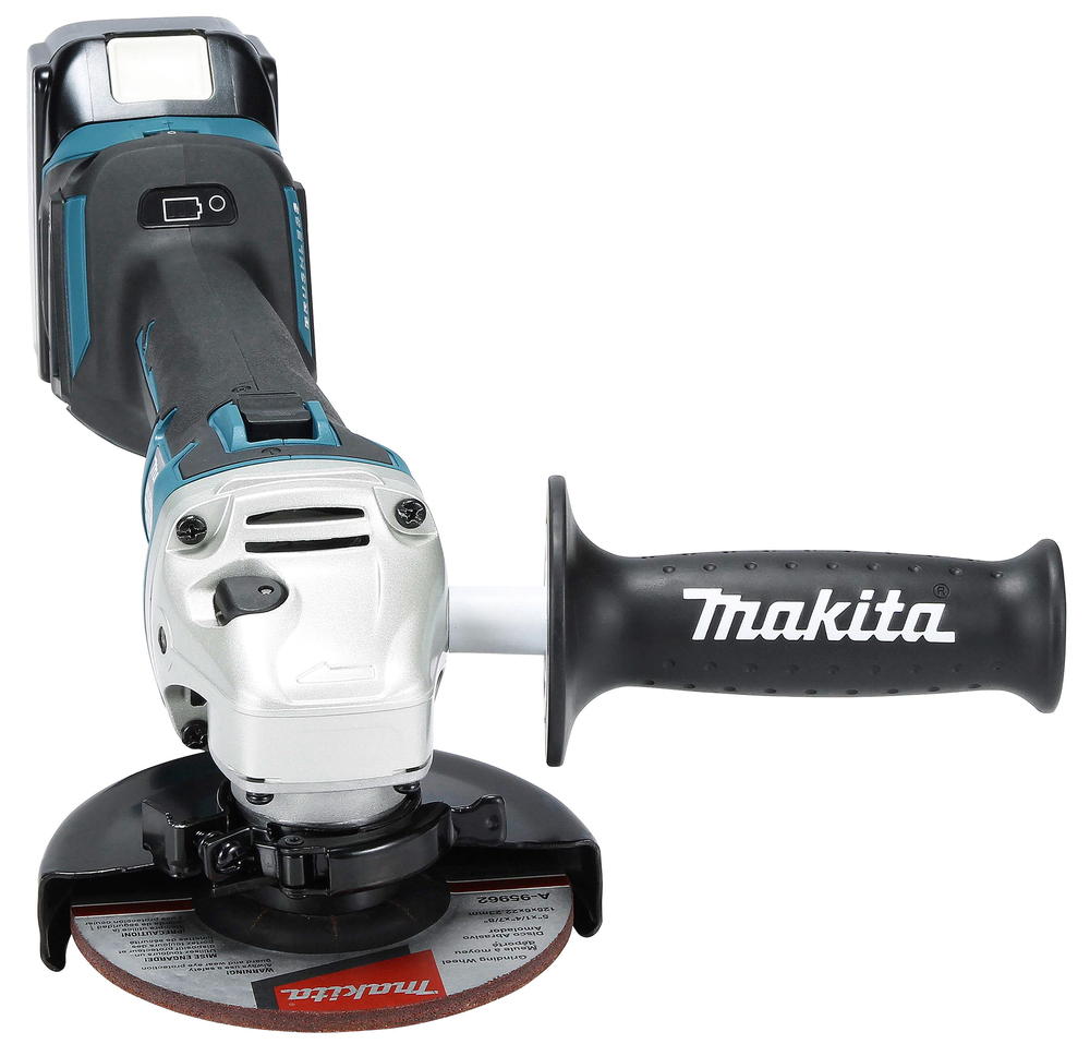 Угловая шлифмашина аккумуляторная Makita DGA511RT LXT 18В, 125 мм, 3000 - 8500 об/мин, 1х5.0 Ач Li-ion